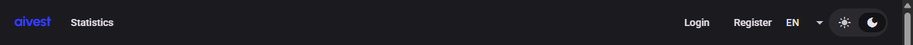 The top bar with Login and Register